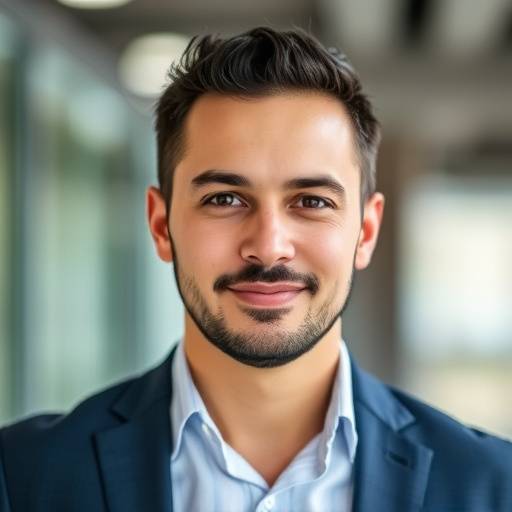 Portrait de Thomas Garcia, Chef de Projet Marketing Digital, habillé de faäon professionnelle et regardant vers la caméra
